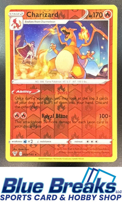 2020 Pokemon Sword & Shield Vivid Voltage Reverse Holo Charizard #025/185