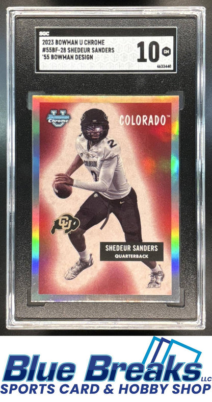 2023 Bowman University Chrome Shedeur Sanders #55BF-28 a 1955 Football