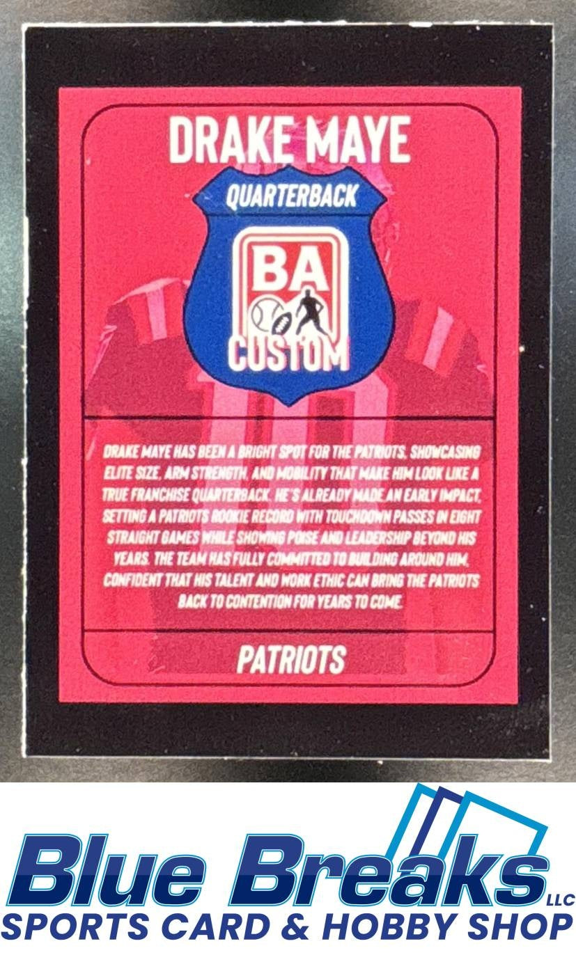 Customs Downtown Drake Maye Football New England Patriots