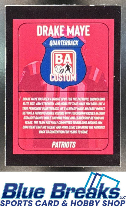Customs Downtown Drake Maye Football New England Patriots