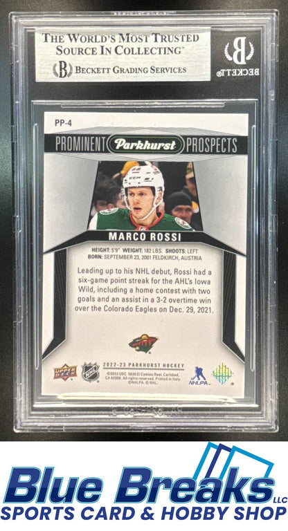 2022 Parkhurst Marco Rossi #PP-4 Prominent Prospects Silver Beckett Authentic Auto Hockey Minnesota Wilds