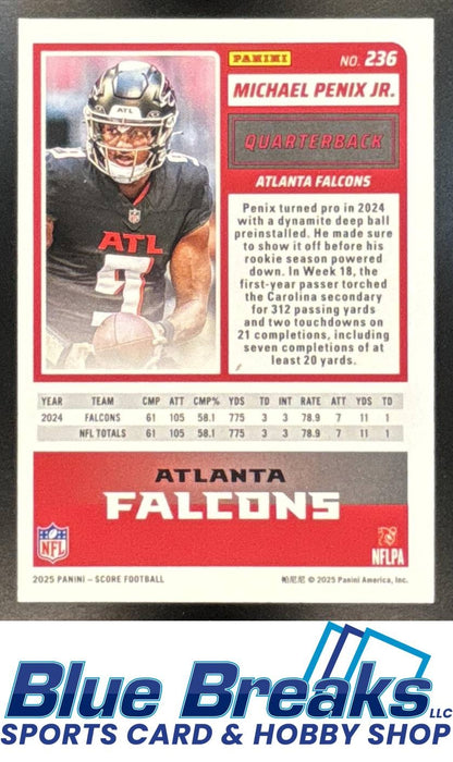 2025 Panini Score First Down Michael Penix Jr. 8/10 [RC] #236 Falcons