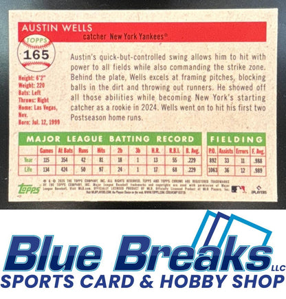 2025 Topps Chrome Platinum Anniversary Austin Wells #165 Vibrations Refractor 052/250