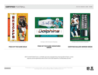 2025 Panini Certified Football Hobby Box - Sealed Wax