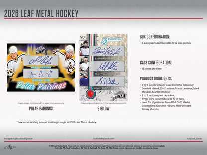 2026 Leaf Metal Hockey Hobby Box - Sealed Wax