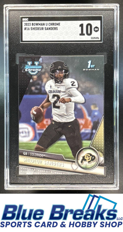 2023 Bowman University Chrome Shedeur Sanders [RC] #16 a SGC 10 Buffaloes