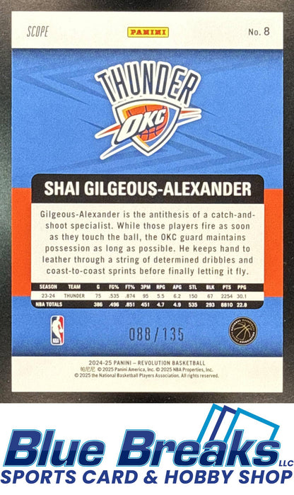 2024 Panini Revolution Shai Gilgeous-Alexander #8 Red Scope 088/135 Oklahoma City Thunder