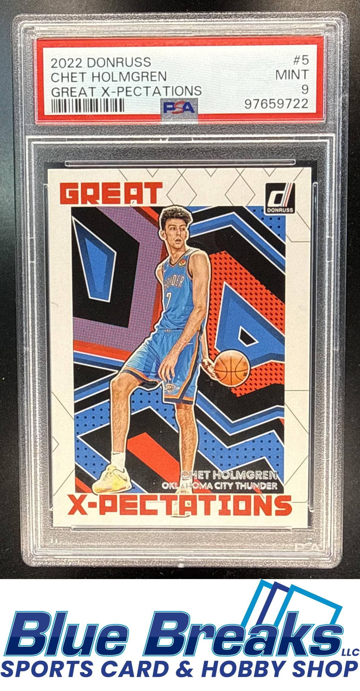 2022 Panini Donruss Chet Holmgren #5 Great X Pectations RC PSA 9 Oklahoma City Thunder
