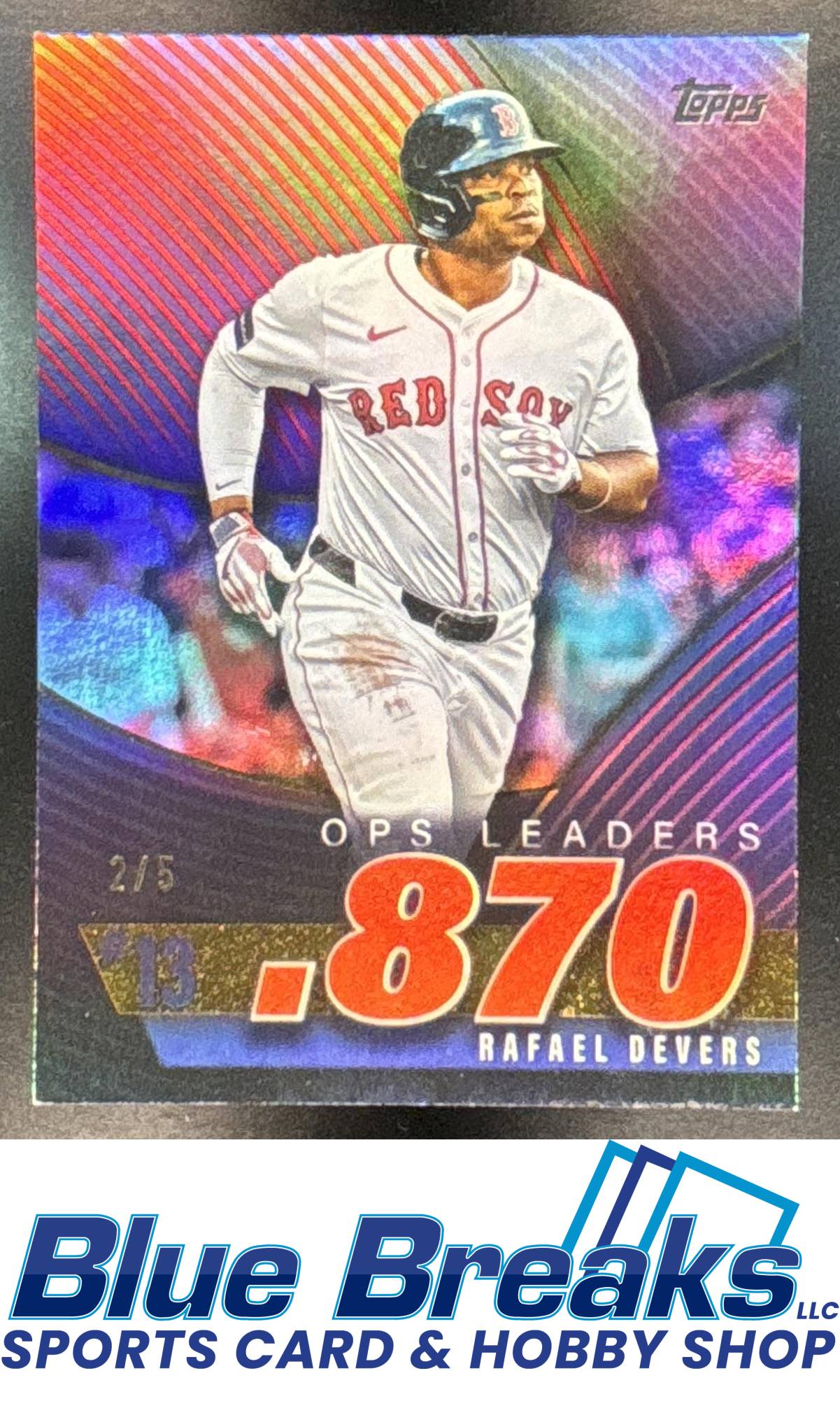 2025 Topps OPS Best Red Foil Rafael Devers 2/5 #OPS-13 Boston Red Sox