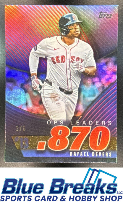 2025 Topps OPS Best Red Foil Rafael Devers 2/5 #OPS-13 Boston Red Sox