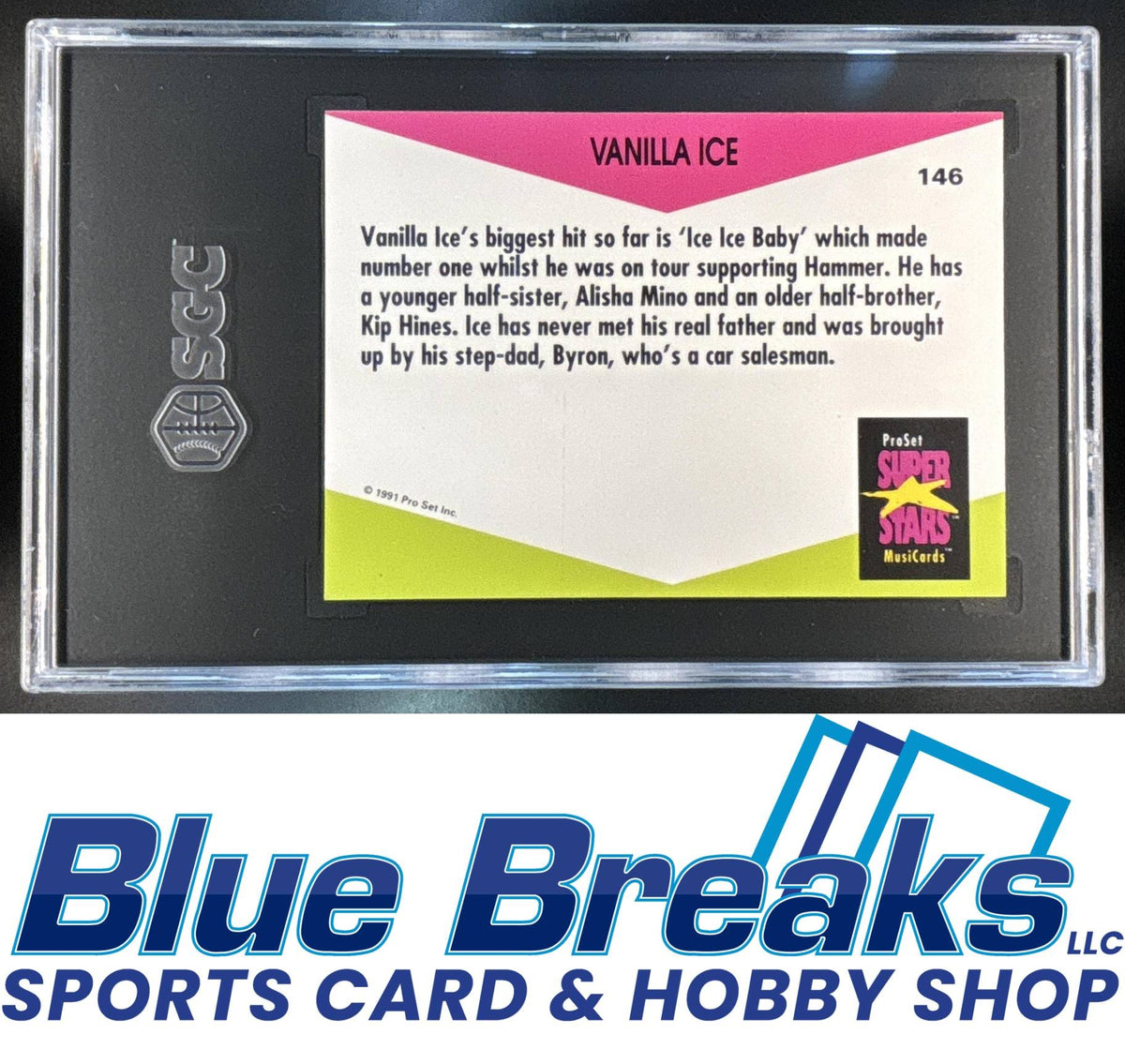1991 Pro Set SuperStars MusiCards UK Edition Vanilla Ice [RC] #146 SGC 9.5