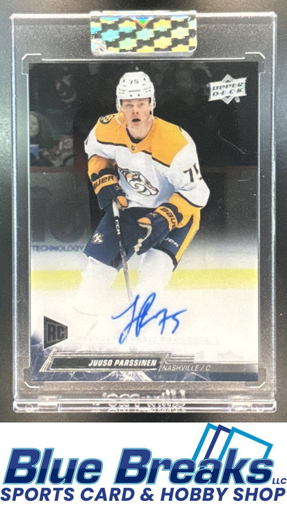 2022-23 Upper Deck Clear Cut Juuso Parssinen RC #CC-PA Auto Nashville Predators