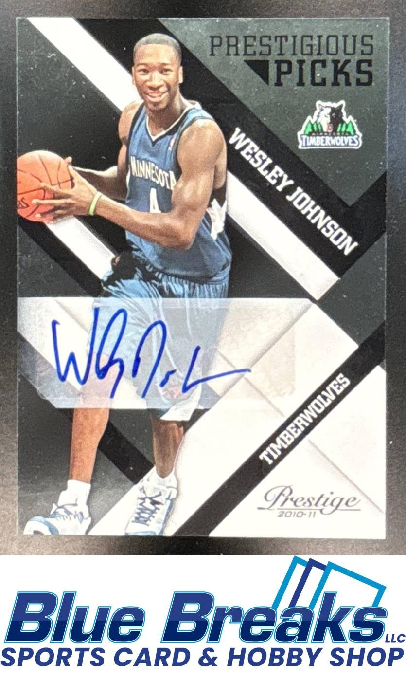2010 Panini Prestige Wesley Johnson #4 Prestigious Picks Signatures Black 159/249 RC Auto