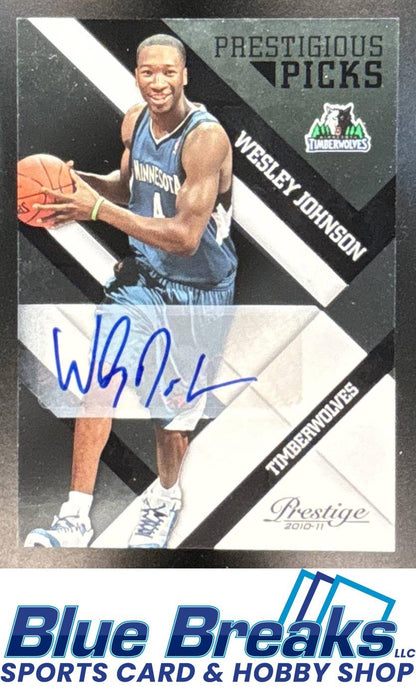 2010 Panini Prestige Wesley Johnson #4 Prestigious Picks Signatures Black 159/249 RC Auto
