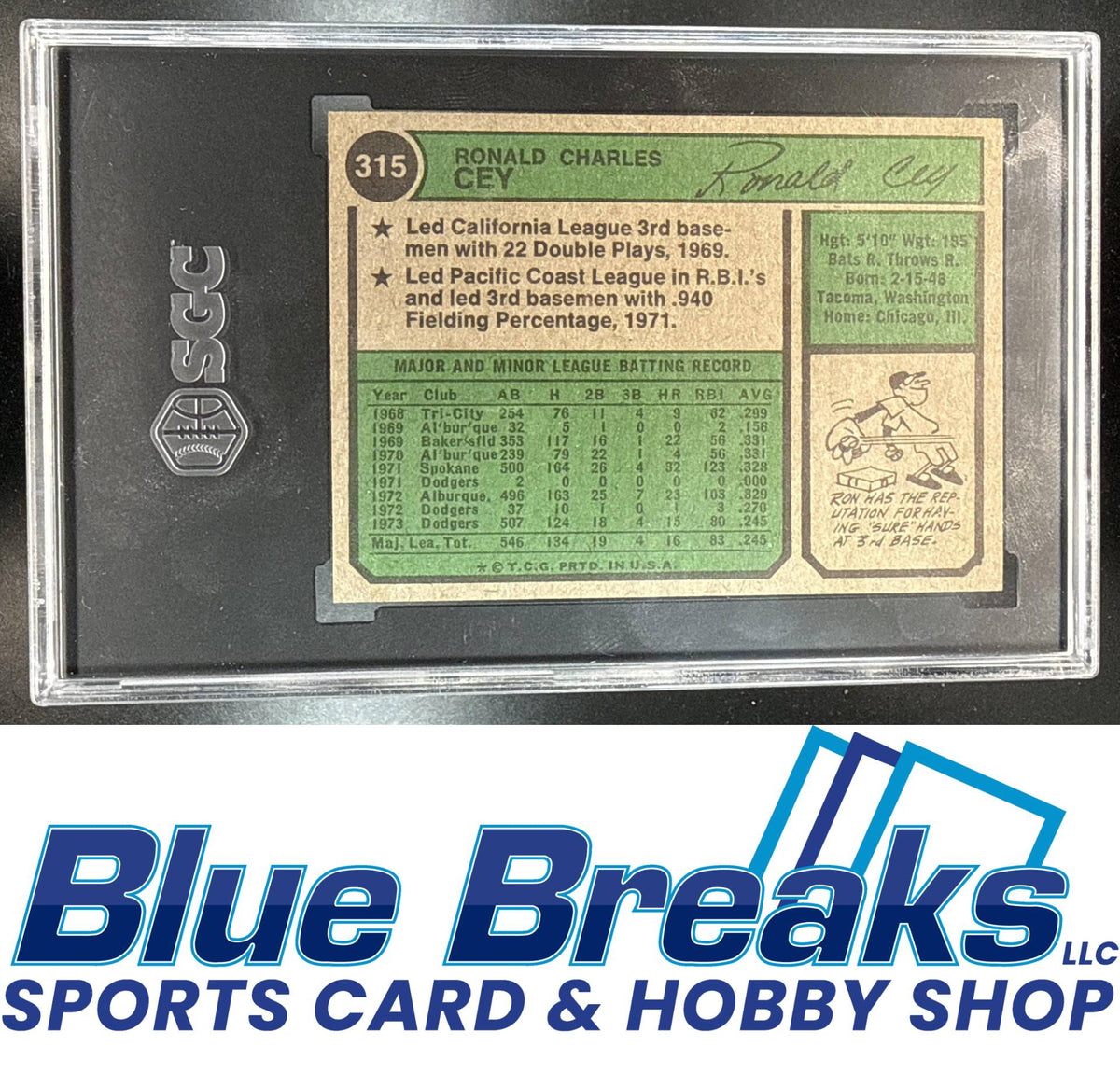 1974 Topps Ron Cey #315 SGC 5 Los Angeles Dodgers