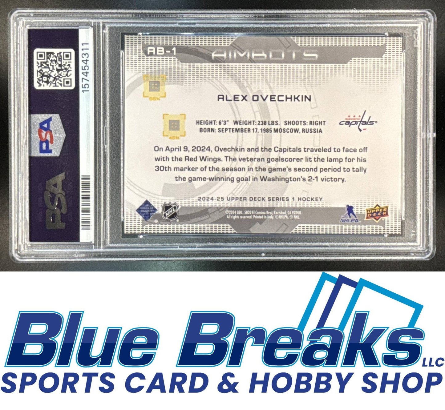 2024 Upper Deck Aimbot Alex Ovechkin #AB-1 PSA 10 Hockey Washington Capitals