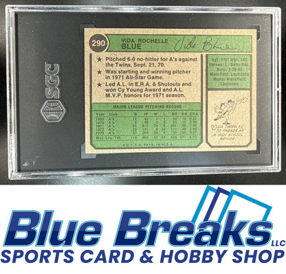 1974 Topps Vida Blue #290 SGC 6 Oakland Athletics