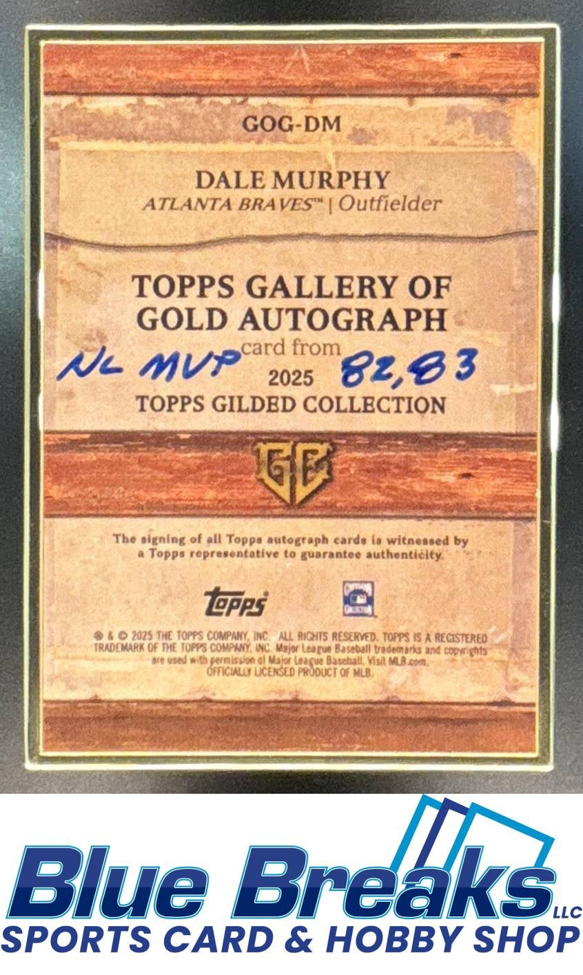 2025 Topps Gilded Collection Dale Murphy #GOG-DM Gallery of Gold Auto 03/10 Atlanta Braves
