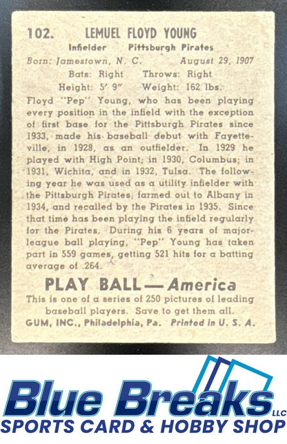 1939 Play Ball Lemuel Floyd Young #102 Pirates