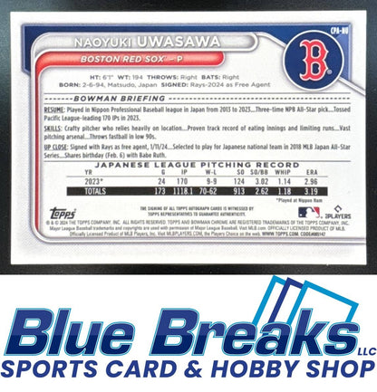 2024 Bowman Chrome Auto Naoyuki Uwasawa [RC] #CPA-NU 1st Prospect Boston Red Sox