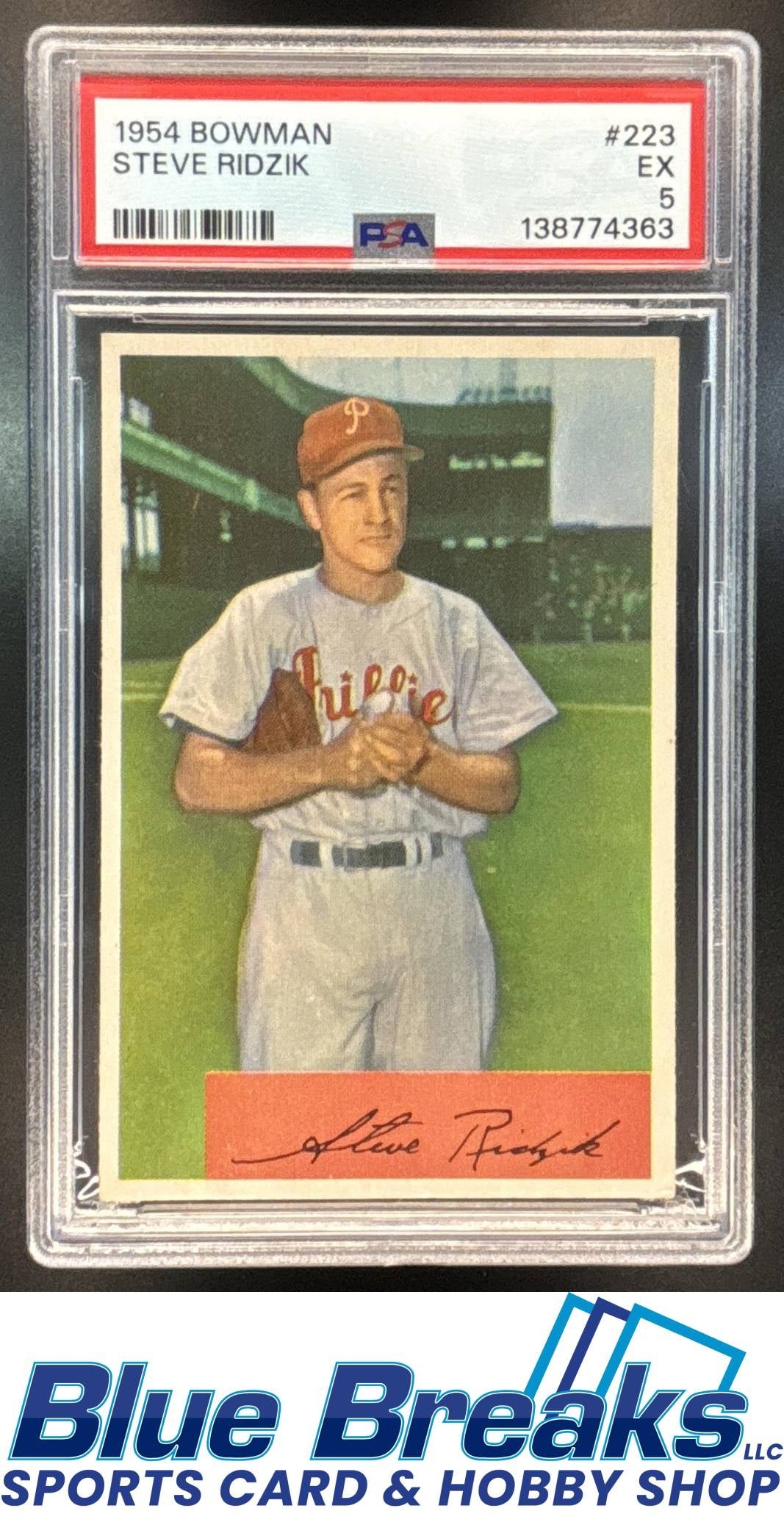 1954 Bowman Steve Ridzik [RC] #223 PSA 5 Phillies
