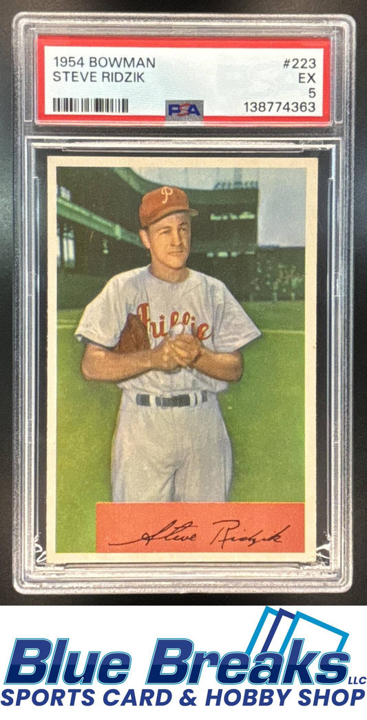 1954 Bowman Steve Ridzik [RC] #223 PSA 5 Phillies