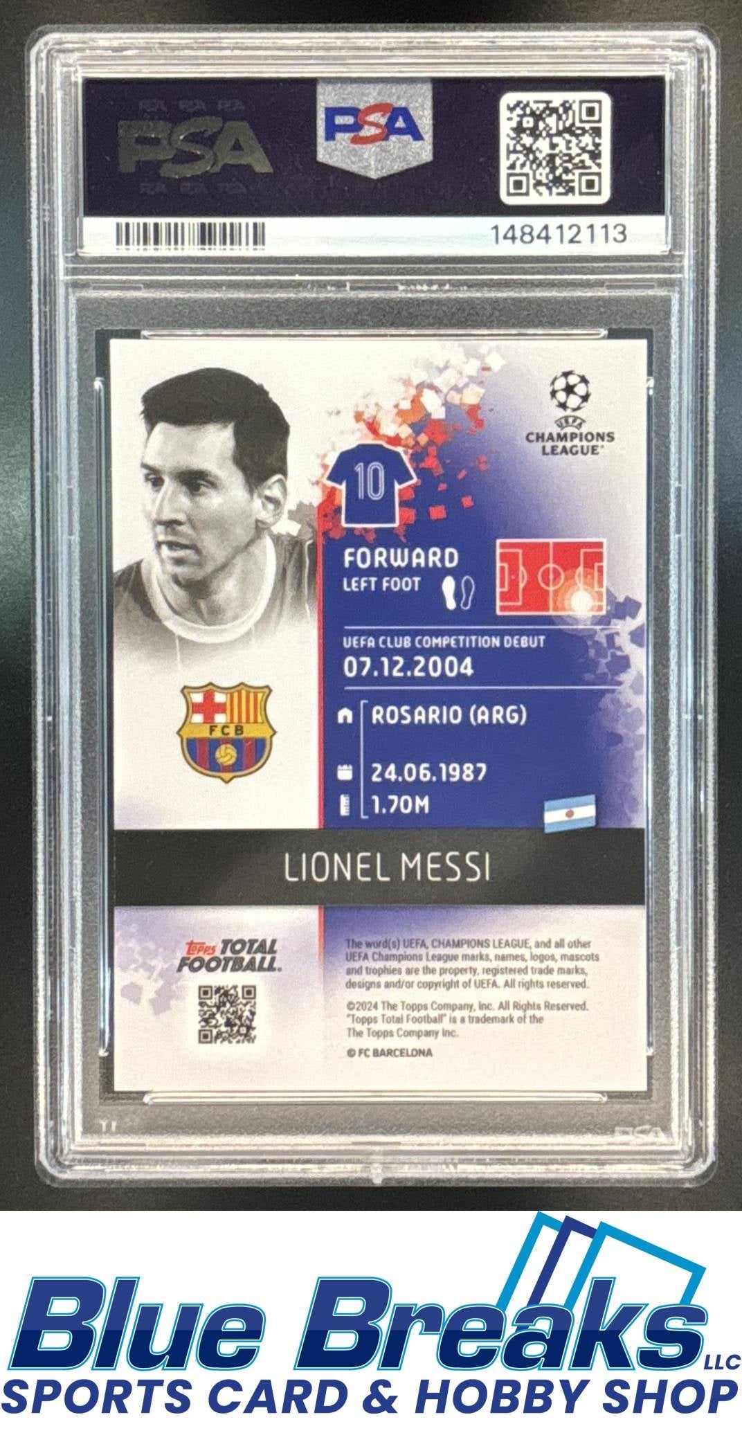2024-25 Topps Total Football Purple Lionel Messi 13/25 #609 PSA 9 FC Barcelona
