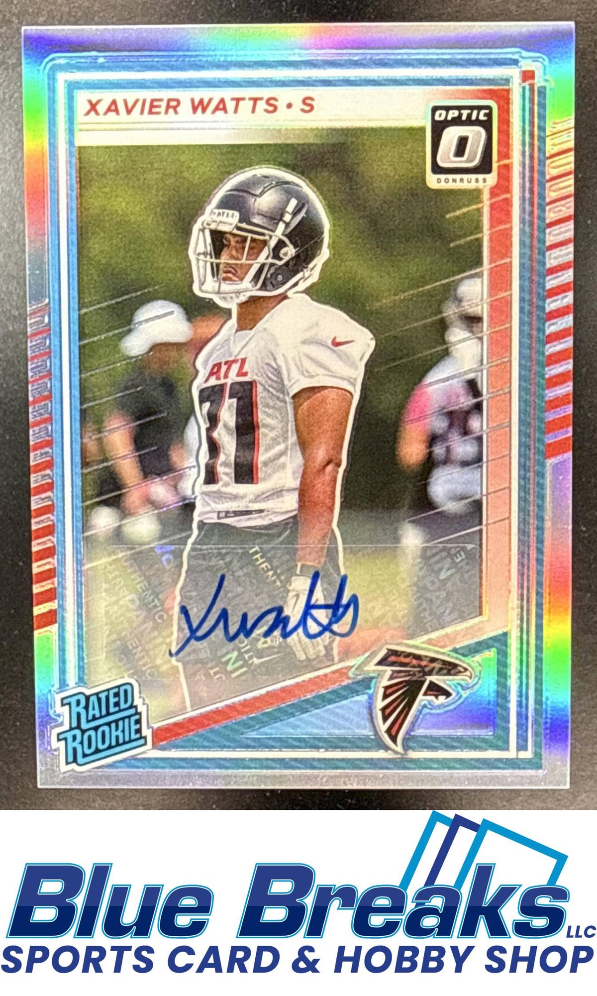 2025 Panini Donruss Xavier Watts #399 Optic Rated Rookie Preview Auto RC Atlanta Falcons