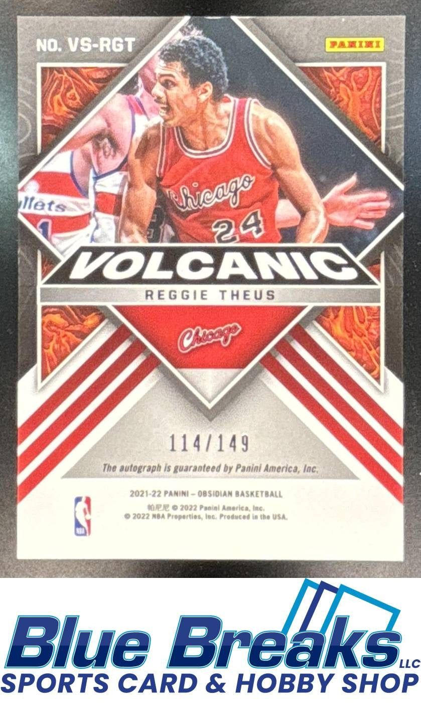 2021 Panini Obsidian Reggie Theus #VS-RGT Volcanic Signatures 114/149 Auto Chicago Bulls