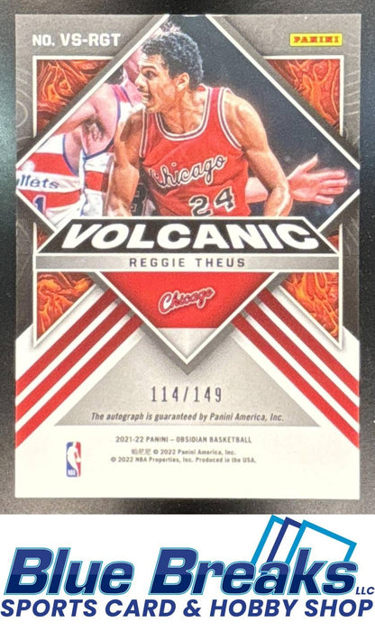 2021 Panini Obsidian Reggie Theus #VS-RGT Volcanic Signatures 114/149 Auto Chicago Bulls