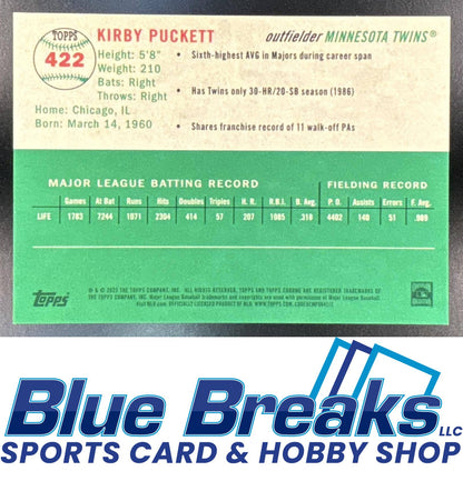 2023 Topps Chrome Platinum Anniversary Kirby Puckett #422 Gold Refractor 25/50 Minnesota Twins