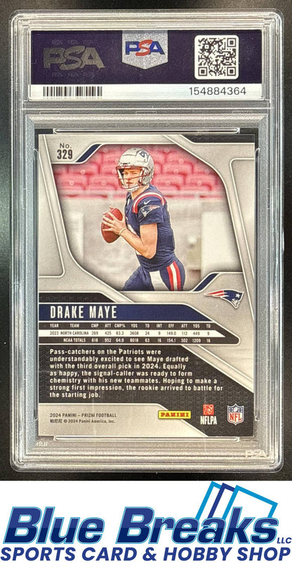 2024 Panini Prizm Drake Maye [RC] #329 RC PSA 9 New England Patriots