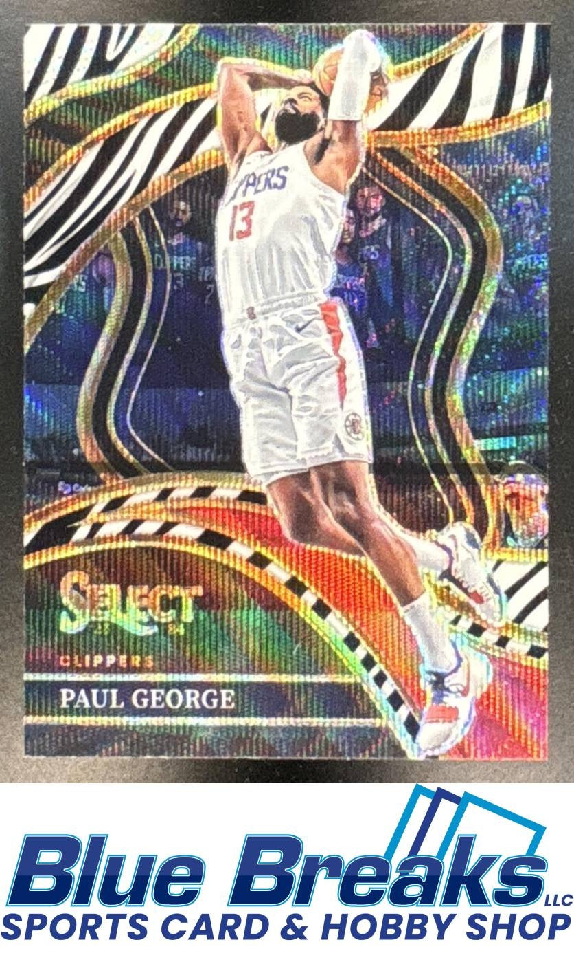 2023 Panini Select Paul George #214 Zebra Prizm SSP Courtside Los Angeles Clippers