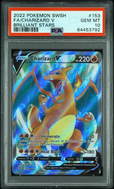 2022 Pokémon SWSH - Charizard V - Full Art - Brilliant Starts - #153 - PSA 10
