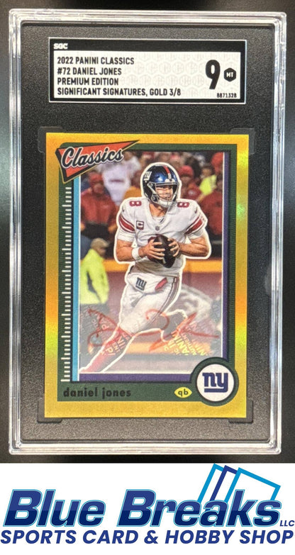 2022 Panini Classics Daniel Jones #72 Premium Edition Significant Signatures Gold 3/8 Auto SGC 9