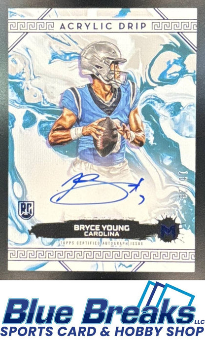 2023 Topps Motif Bryce Young #AD-BY Acrylic Drip Auto Ultramarine Blue 10/20 Carolina Panthers