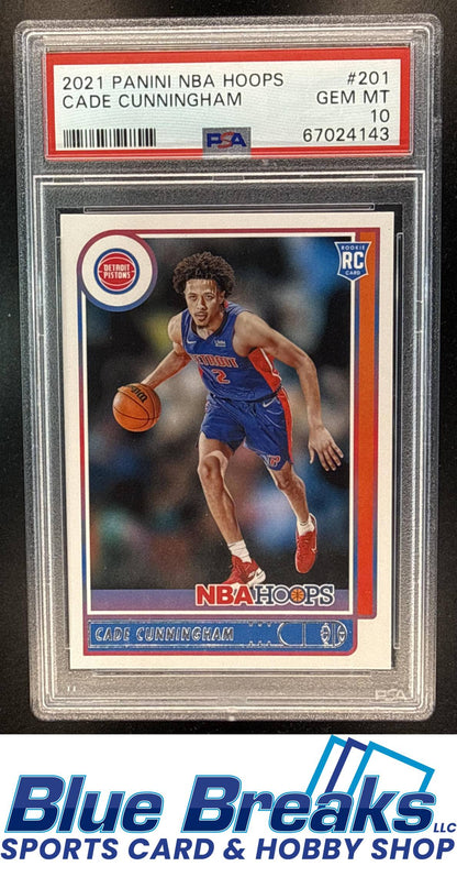 2021-22 Panini Hoops Cade Cunningham [RC] #201 RC PSA 10 Detroit Pistons