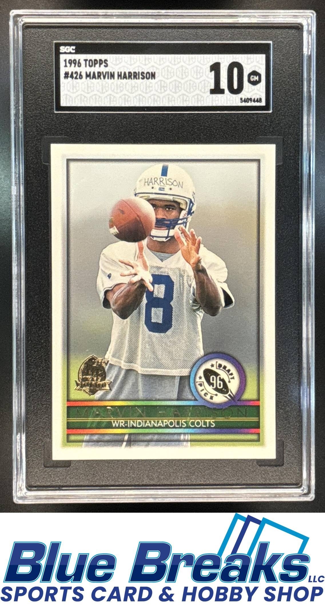 1996 Topps Marvin Harrison [RC] #426 RC SGC 10 Colts