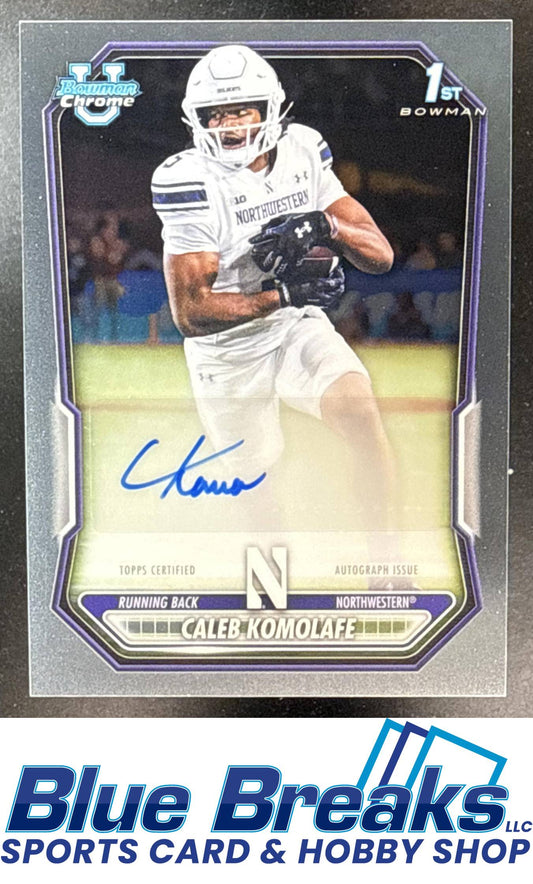 2026 Bowman Caleb Komolafe #BCPA-CKO Chrome Auto 1st Prospect Northwestern Wildcats