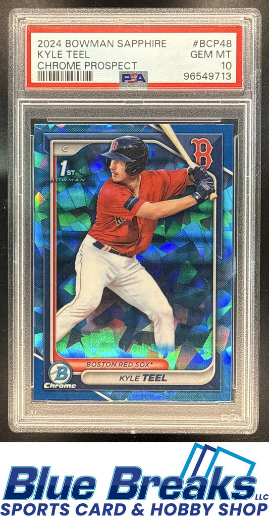 2024 Bowman Sapphire Kyle Teel #BCP-48 Chrome 1st Prospect PSA 10 Boston Red Sox