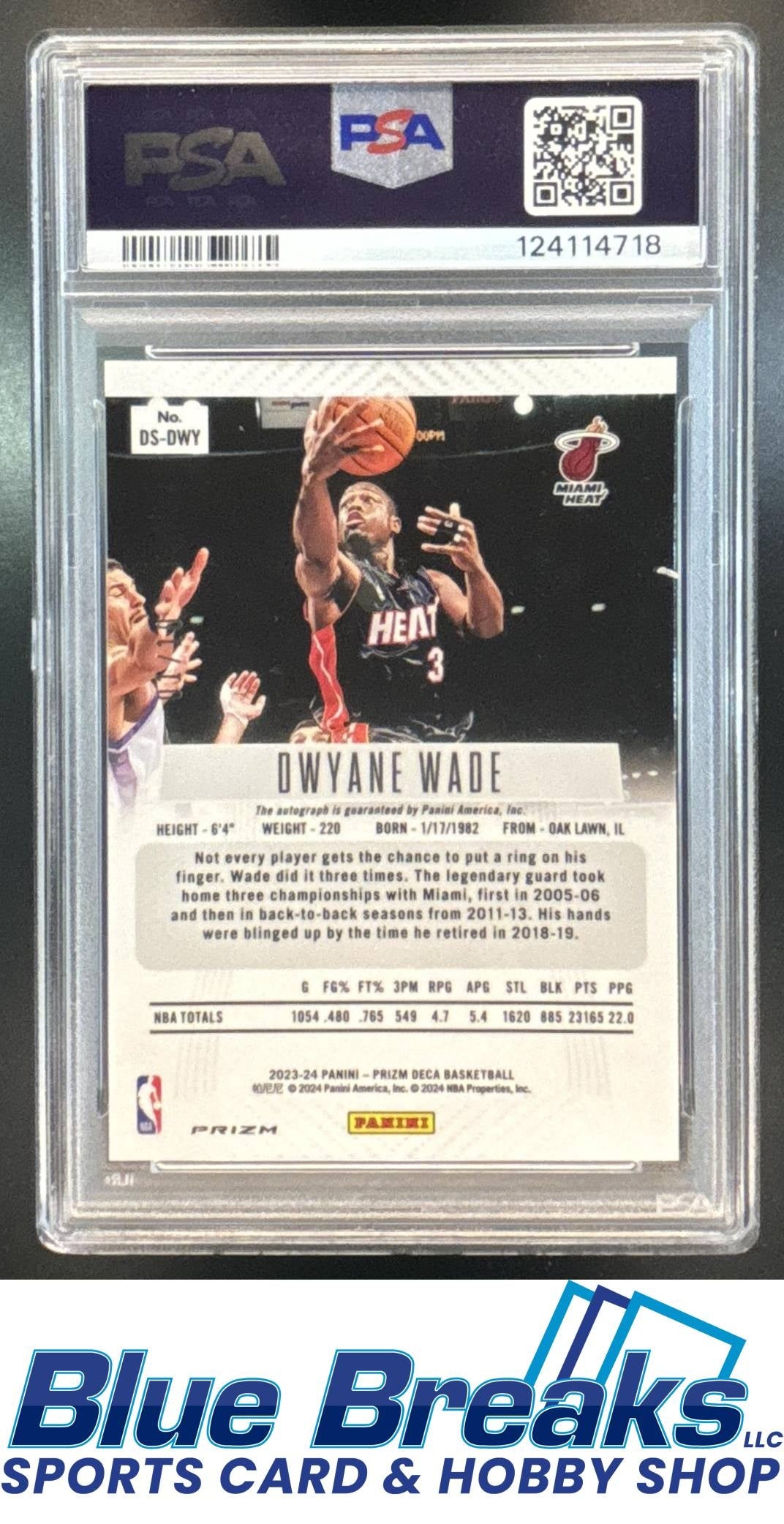 2023 Panini Prizm Deca Dwyane Wade #DS-DWY Signatures Gold Shimmer FOTL 01/10 Auto PSA 10 Miami Heat
