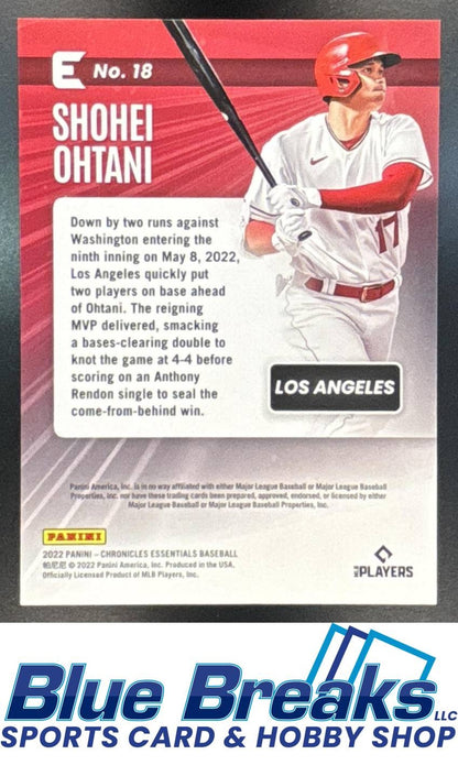 2022 Panini Chronicles Essentials Shohei Ohtani [RC] #18 Los Angeles Angels