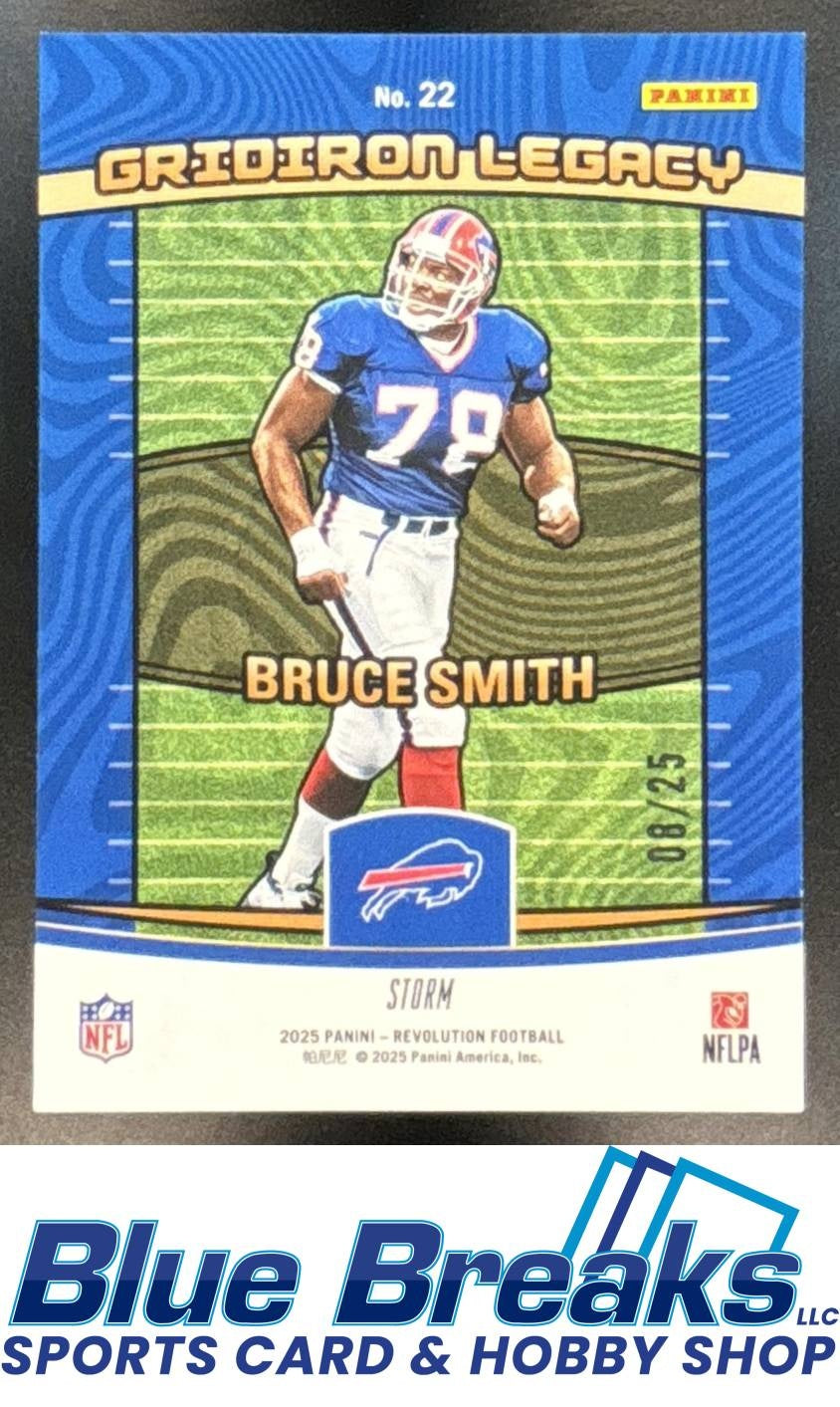 2025 Panini Revolution Gridiron Legacy Green Bruce Smith 08/25 #22 Bills