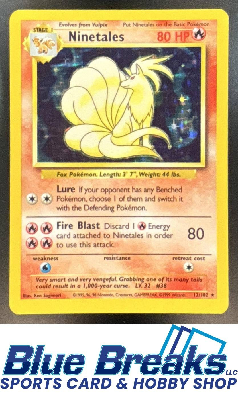 1999 Pokemon Unlimited Set Ninetales #12/102 b Rare Holo