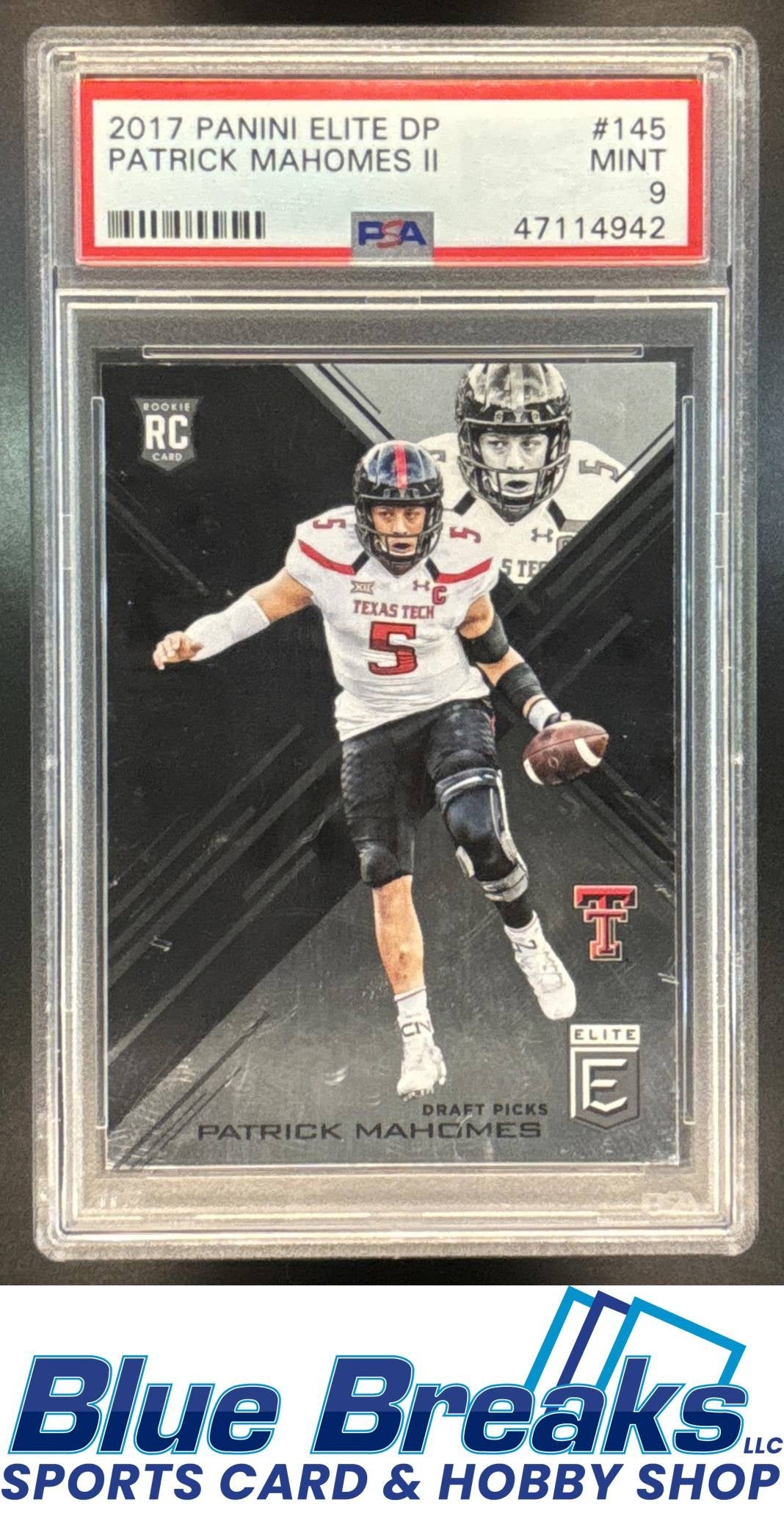 2017 Panini Elite Draft Picks Patrick Mahomes II RC #145 PSA 9