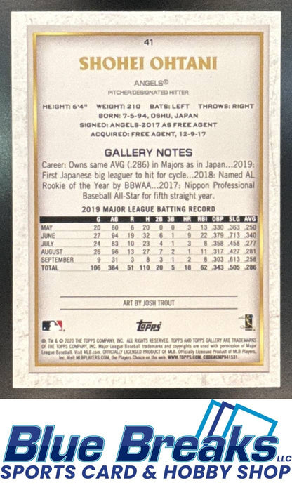 2020 Topps Gallery Shohei Ohtani [RC] #41 Los Angeles Angels