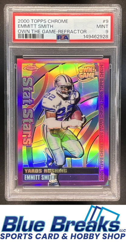 2000 Topps Chrome Own the Game Refractor Emmitt Smith PSA9 #9 Football Cowboys