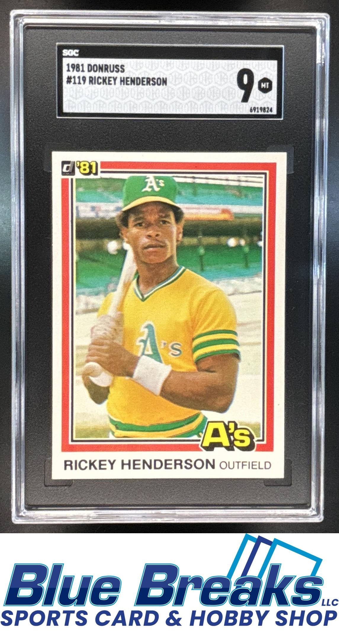 1981 Donruss Rickey Henderson [RC] #119 SGC 9 Athletics