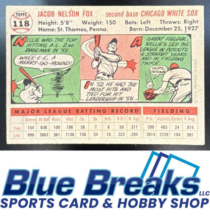 1956 Topps - Nellie Fox [RC] #118b Chicago White Sox