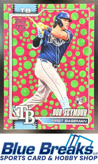 2026 Topps Series 1 Bob Seymour #70 Holiday Polka Dots Green/Pink RC Tampa Bay Rays